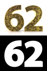 Golden number sixty-two years style Zentangle