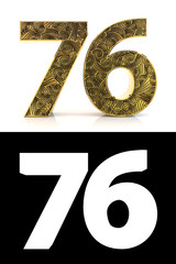Golden number seventy-six years style Zentangle