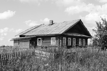Old abandoned wooden house in North Russia