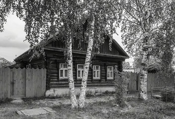 Old log house in the village