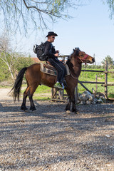 Cowboy riding his horse