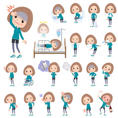 Bob hair women Sportswear_sickness