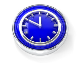 Watch icon on glossy blue round button