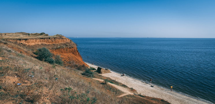 Coastline and beaches in Ochakov, Ukraine