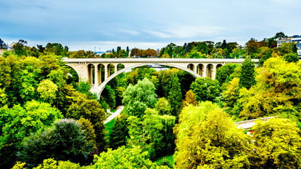 Vallé de la Pétrusse (Petrusse Park) below the Pont Adolphe Bridge and in the city of Luxumbourg