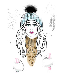 Girl with Winter Hat