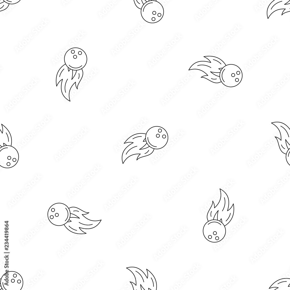 Poster bowling fire ball pattern seamless vector repeat geometric for any web design