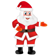 Happy Santa Claus isolated on white background. Vector Illustration.