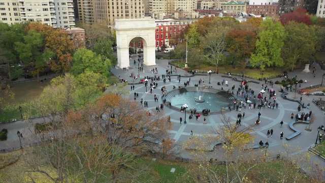 Aerial View Of Washington Square Park In Autumn