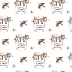 Beekeping Seamless Pattern