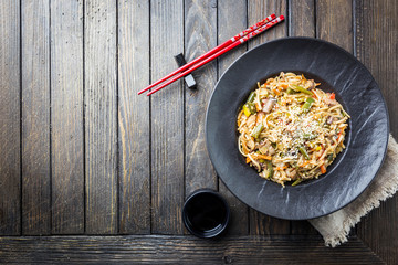 Plate of stir fry noodles