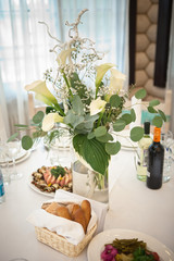 laying of a wedding table