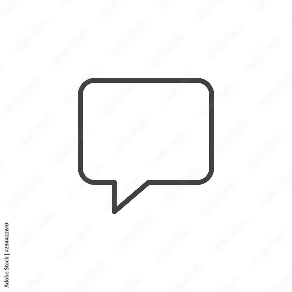 Poster square speech bubbles outline icon. linear style sign for mobile concept and web design. chat dialog