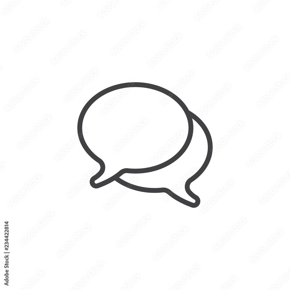 Poster dialogue speech bubbles outline icon. linear style sign for mobile concept and web design. chat mess