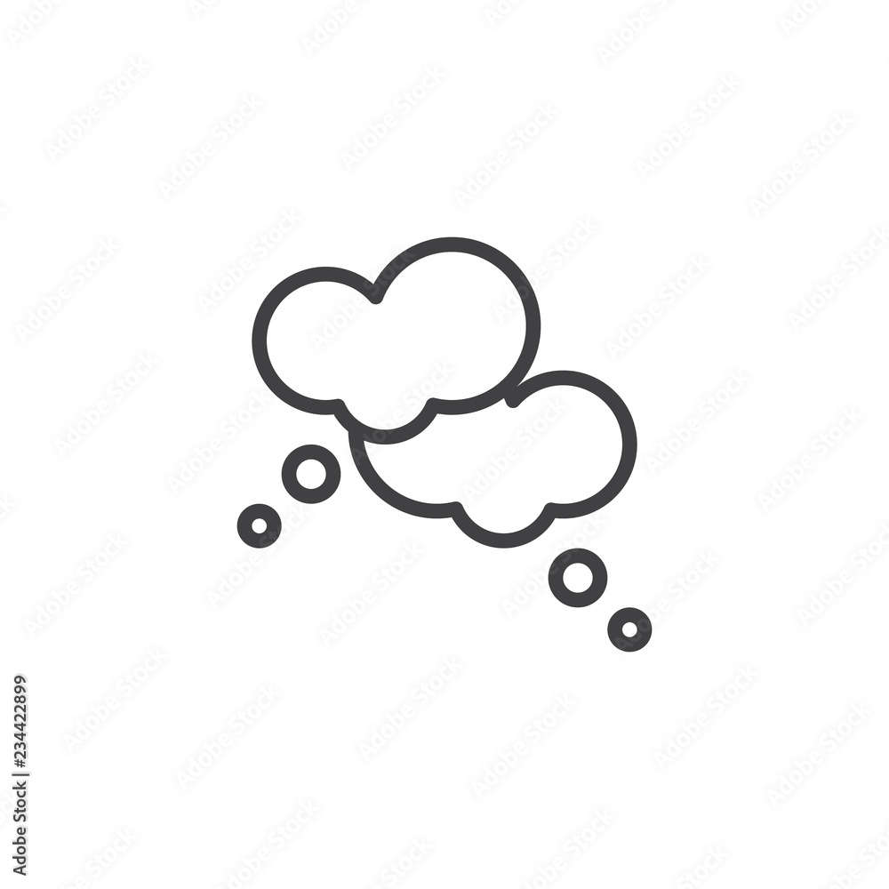 Poster think speech bubbles outline icon. linear style sign for mobile concept and web design. idea cloud s