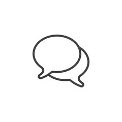 Dialogue speech bubbles outline icon. linear style sign for mobile concept and web design. Chat message simple line vector icon. Conversation symbol, logo illustration. Pixel perfect vector graphics