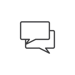 Naklejka premium Dialogue speech bubbles outline icon. linear style sign for mobile concept and web design. Chat message simple line vector icon. Conversation symbol, logo illustration. Pixel perfect vector graphics