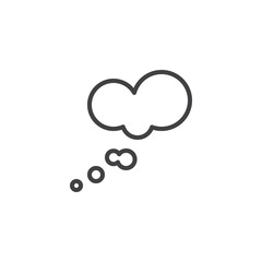 Think speech bubbles outline icon. linear style sign for mobile concept and web design. Idea cloud simple line vector icon. Symbol, logo illustration. Pixel perfect vector graphics