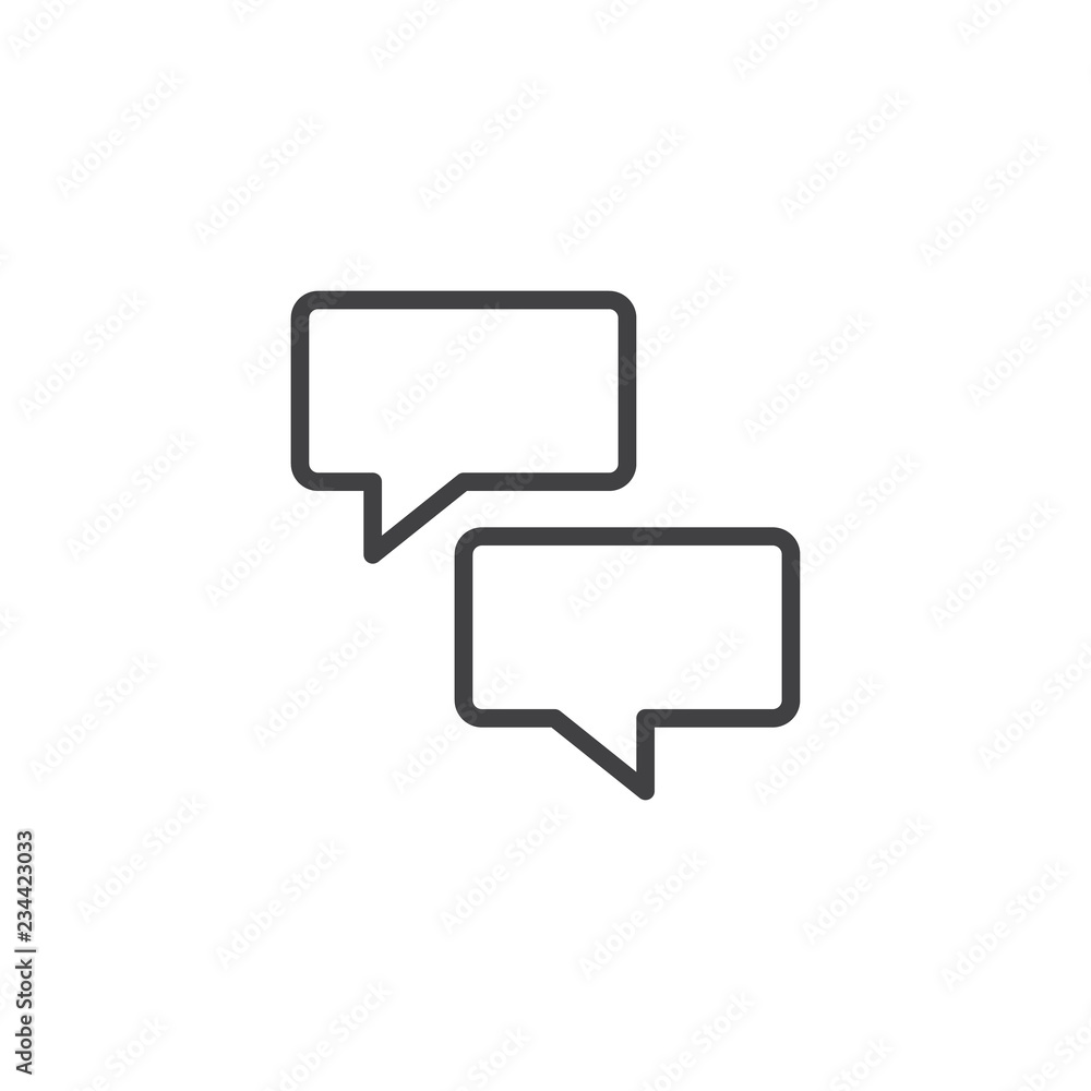 Aufkleber communication speech bubbles outline icon. linear style sign for mobile concept and web design. chat