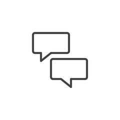 Communication speech bubbles outline icon. linear style sign for mobile concept and web design. Chat message simple line vector icon. Conversation symbol, logo illustration. Pixel perfect vector