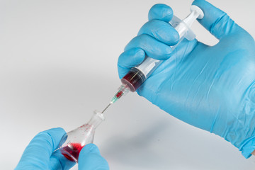 Blood analysis, Doctor with syringe