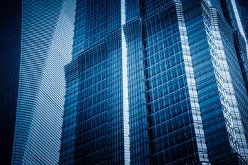 Obraz na płótnie Canvas Modern architecture tone close Up in blue tone.