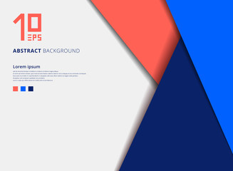 Template geometric colorful overlap layer on blue background with space for text.