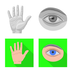 Vector design of human and part logo. Set of human and woman stock symbol for web.