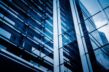 Obraz premium Close-Up of Modern Office Buildings in city of China.