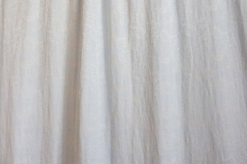 White curtain rough fabric background.