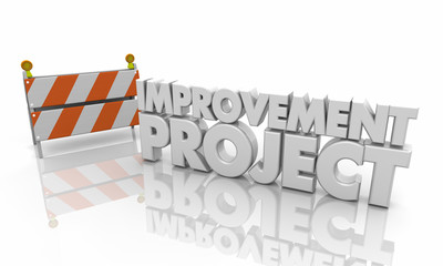 Improvement Project Road Barricade Sign 3d Illustration