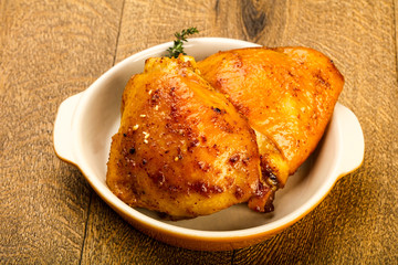 Roasted chicken thighs