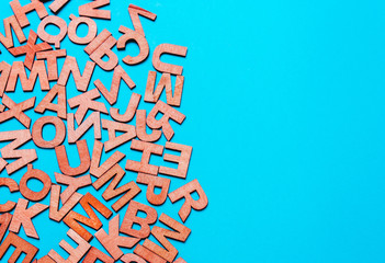 Background from wooden letters. Concept of education