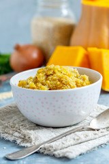 Quinoa porridge with pumpkin for healthy eating.
