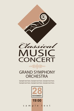 classical music concert poster with violin image