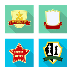 Vector design of emblem and badge logo. Collection of emblem and sticker vector icon for stock.