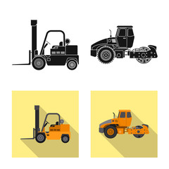 Isolated object of build and construction logo. Collection of build and machinery stock vector illustration.