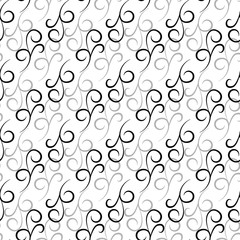 Wavy line seamless pattern. Fashion graphic background design. Modern stylish abstract texture. Monochrome template for prints, textiles, wrapping, wallpaper, website etc. Vector illustration.