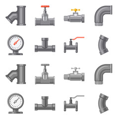 Vector illustration of pipe and tube sign. Set of pipe and pipeline stock symbol for web.
