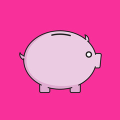 Cartoon piggy bank illustration