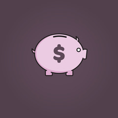 Cartoon piggy bank illustration