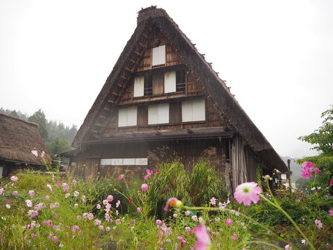 old house with flowers in japan