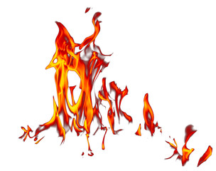 Flame of fire isolated on white background