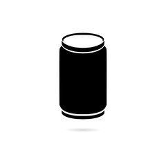 Black Can soda drink icon or logo, Aluminum beer can 