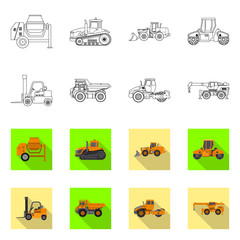 Isolated object of build and construction logo. Set of build and machinery vector icon for stock.