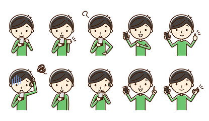 男性　スマートフォン  セット