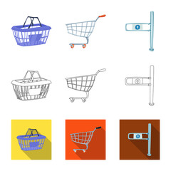 Vector design of food and drink logo. Collection of food and store stock symbol for web.