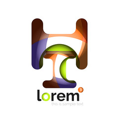 Abstract geometric design logo made of flowing elements