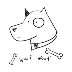 doodle dog vector