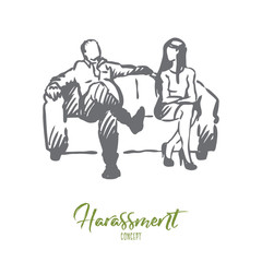 Producer, film, actress, sexual, harassment concept. Hand drawn isolated vector.